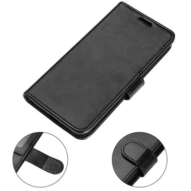 SKALO Motorola ThinkPhone 5G Crazy Horse Plånbok PU Läder - Svart
