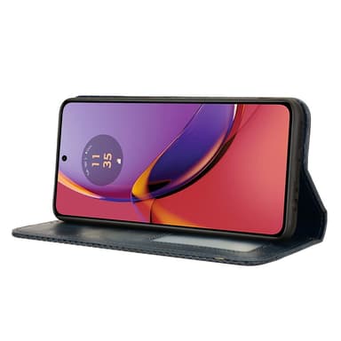 SKALO Motorola Moto G84 5G Embossed Premium Plånboksfodral - Blå