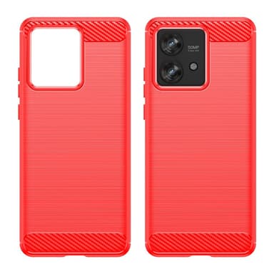 SKALO Motorola Edge 40 Neo 5G Armor Carbon Stöttåligt TPU-skal - Röd