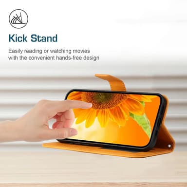 SKALO Motorola Edge 40 Neo 5G Embossed Flower Plånboksfodral i PU-Läder - Ljusbrun