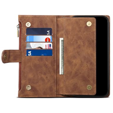 SKALO Motorola Moto G84 5G ESEBLE Big Wallet Plånboksfodral - Brun