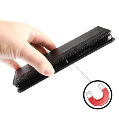 SKALO Xiaomi Redmi 12 4G/5G Embossed Premium Plånboksfodral - Svart