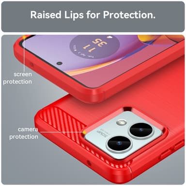 SKALO Motorola Moto G84 5G Armor Carbon Stöttåligt TPU-skal - Röd