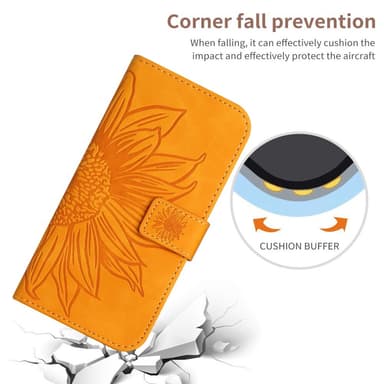 SKALO Motorola Edge 40 Neo 5G Embossed Flower Plånboksfodral i PU-Läder - Ljusbrun