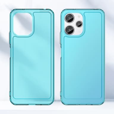 SKALO Xiaomi Redmi 12 4G/5G Transparent TPU Metalknappar Skal - Turkos