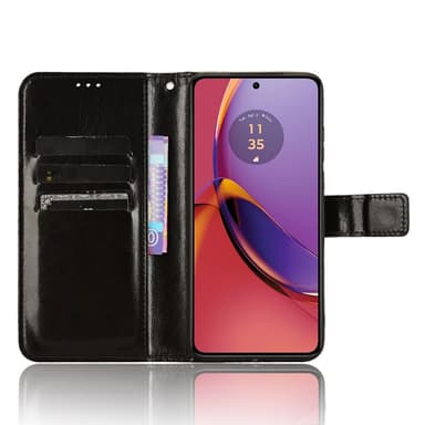 SKALO Motorola Moto G84 5G Plånboksfodral i PU-Läder - Svart