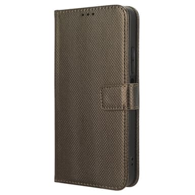 SKALO Xiaomi Redmi 12 4G/5G Premium Mini Romb Plånboksfodral - Brun