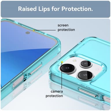 SKALO Xiaomi Redmi 12 4G/5G Transparent TPU Metalknappar Skal - Turkos