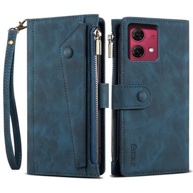 SKALO Motorola Moto G84 5G ESEBLE Big Wallet Plånboksfodral - Blå