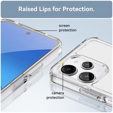 SKALO Xiaomi Redmi 12 4G/5G Transparent TPU Metalknappar Skal - Transparent