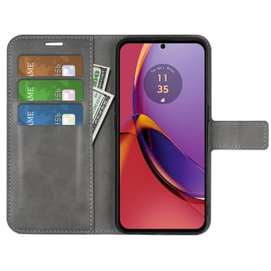 SKALO Motorola Moto G84 5G Premium Plånboksfodral - Grå