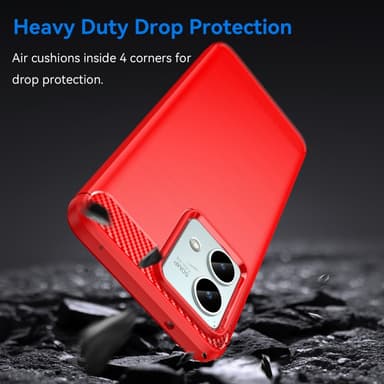 SKALO Motorola Moto G84 5G Armor Carbon Stöttåligt TPU-skal - Röd