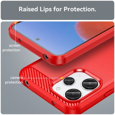 SKALO Xiaomi Redmi 12 4G/5G Armor Carbon Stöttåligt TPU-skal - Röd