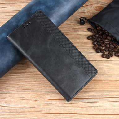 SKALO Xiaomi Redmi 12 4G/5G Embossed Premium Plånboksfodral - Svart