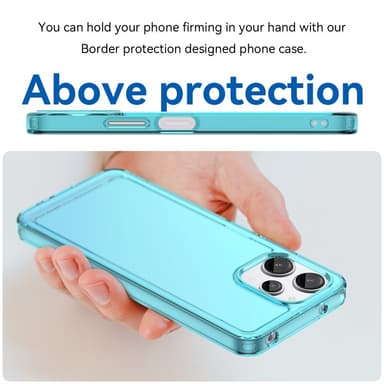 SKALO Xiaomi Redmi 12 4G/5G Transparent TPU Metalknappar Skal - Turkos