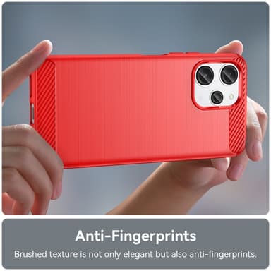 SKALO Xiaomi Redmi 12 4G/5G Armor Carbon Stöttåligt TPU-skal - Röd