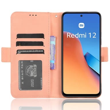 SKALO Xiaomi Redmi 12 4G/5G 6-FACK Plånboksfodral - Rosa