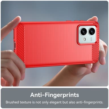 SKALO Motorola Moto G84 5G Armor Carbon Stöttåligt TPU-skal - Röd