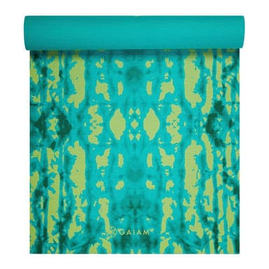 Gaiam Turquoise Lotus Yoga Mat 6mm Premium Reversible, Yogamattor
