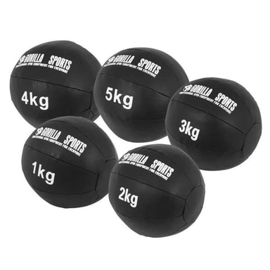 Slam Ball Gorilla Sports – 3 à 20 Kg, Caoutchouc Antidérapant, Sans Rebond, Pour Musculation, Fitness, Rééducation