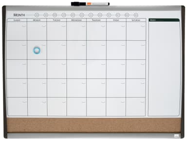 Nobo Liten magnetisk Whiteboard Planner med kork anslagstavla 58,5x43cm