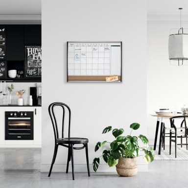 Nobo Liten magnetisk Whiteboard Planner med kork anslagstavla 58,5x43cm