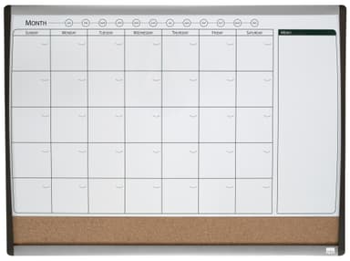 Nobo Liten magnetisk Whiteboard Planner med kork anslagstavla 58,5x43cm