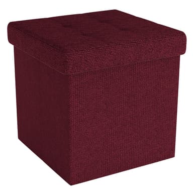 Hopfällbar Sittpall 30x30x30 cm Fotstöd (röd)