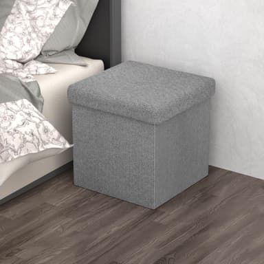 Hopfällbar Sittpall 30x30x30 cm Fotstöd (grå)