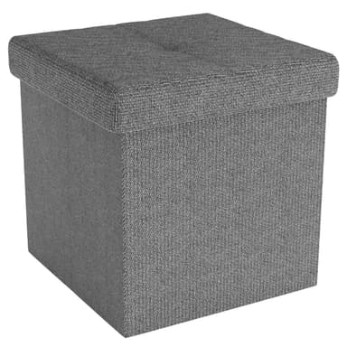 Hopfällbar Sittpall 30x30x30 cm Fotstöd (grå)