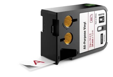 DYMO XTL Flerfunktionsvinyltejp, 24mm, röd på vit