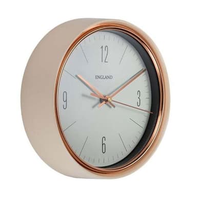 Väggklocka 22,5cm - Koppar / Vit