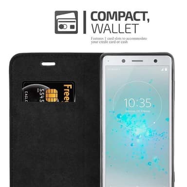 Skal Sony Xperia XZ2 COMPACT Plånboksfodral (Svart)