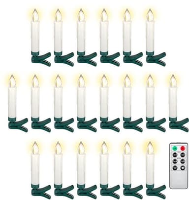 20 trådlösa LED-julgranljus