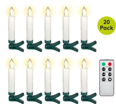 20 trådlösa LED-julgranljus