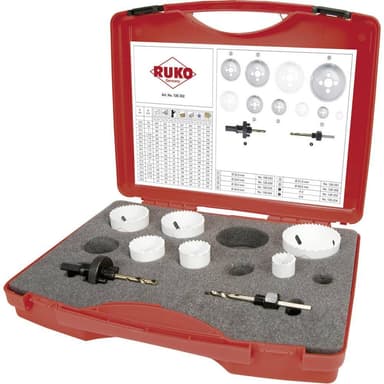 RUKO 126302 Hålsågset 8 delar 22 mm, 29 mm, 35 mm, 44