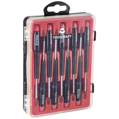 Skruvmejsel set 9 delar TOOLCRAFT Spår, Stjärnspår