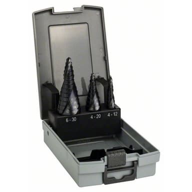 HSS Stegborrset 3 delar 4 - 12 mm, 4 - 20 mm, 6 - 30 mm