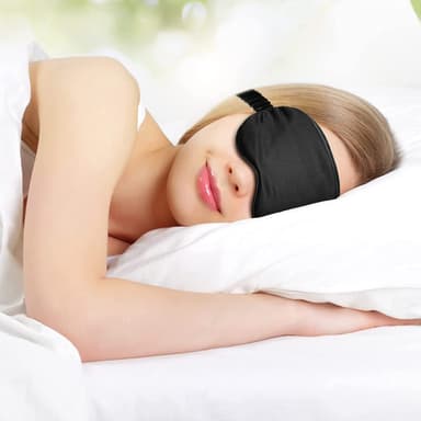 Mörkläggningssömnmask Ögonmaskset med förvaringstygpåse Hårögla pannba
