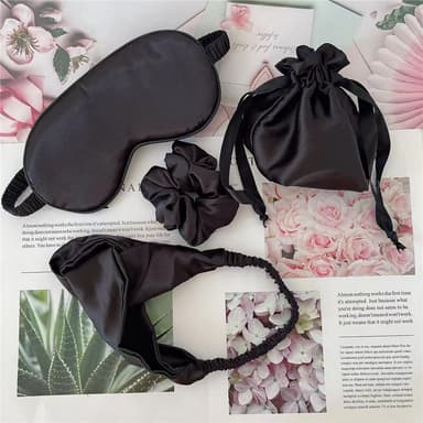 Mörkläggningssömnmask Ögonmaskset med förvaringstygpåse Hårögla pannba