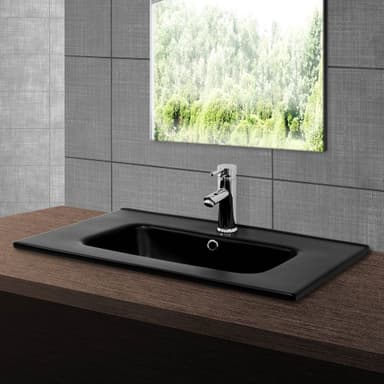 ML-Design Svart matt keramiskt handfat 71x18x47cm