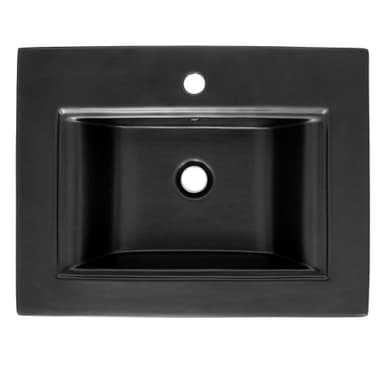 ML-Design Svart matt keramiskt handfat 61x46,5x15,5 cm vinklat
