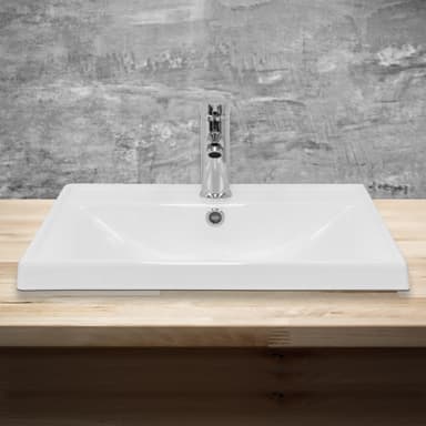 ML-Design Keramiskt handfat Vit 51x15,5x41,5cm inbyggt handfat