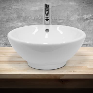ECD Germany diskho tvättställ Ø 420x170 mm - tillverkad av keramik - rund - vit