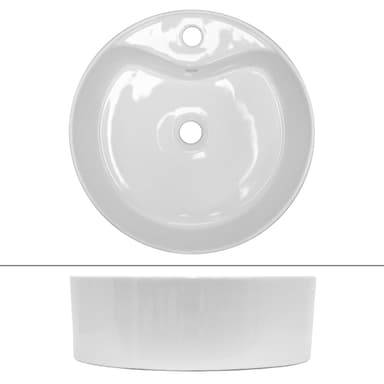 ECD Germany diskho 460 x 460 x 155 mm - tillverkad av keramik vit