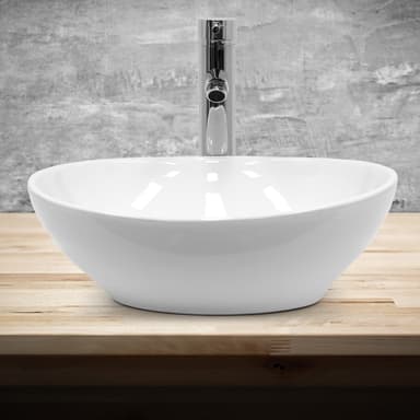 Keramiskt handfat bänkskiva diskho handfat 410 x 330 mm