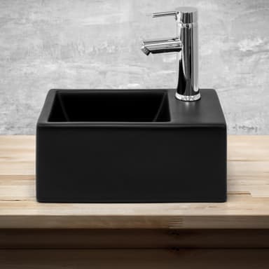 ML-Design tvättställ i keramik svart matt, 35,5x20,5x12,5 cm, rektangulärt