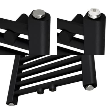 Badrumsradiator Sahara centrumanslutning, svart 40x80cm