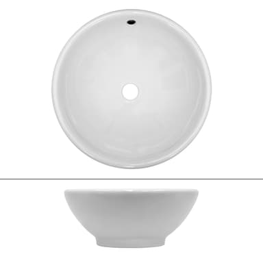ECD Germany diskho tvättställ Ø 420x170 mm - tillverkad av keramik - rund - vit