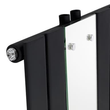 Badrumsradiator med spegel 1200x450 mm svart matt LuxeBath